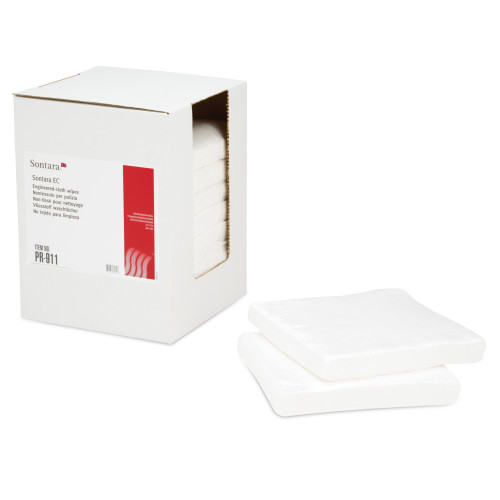 Sontara Ec Engineered-cloth Wipers, White, 12x12, Creped, Flat, 100/bag, 10 Bags/cs, Case Of 1000 (M-PR911)