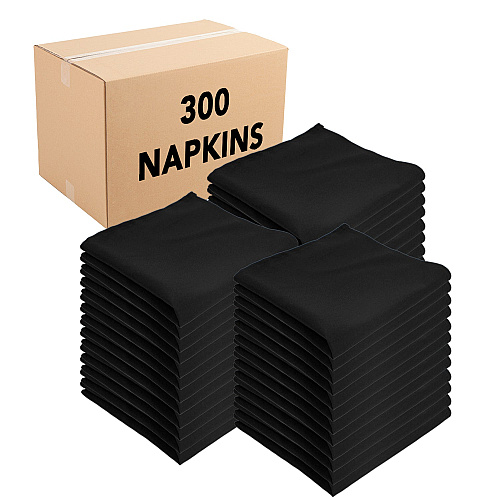 Mariposa Poly Spun Napkin 20x20 Black - Case Of 300 (NAP-B-SPUN-CS)