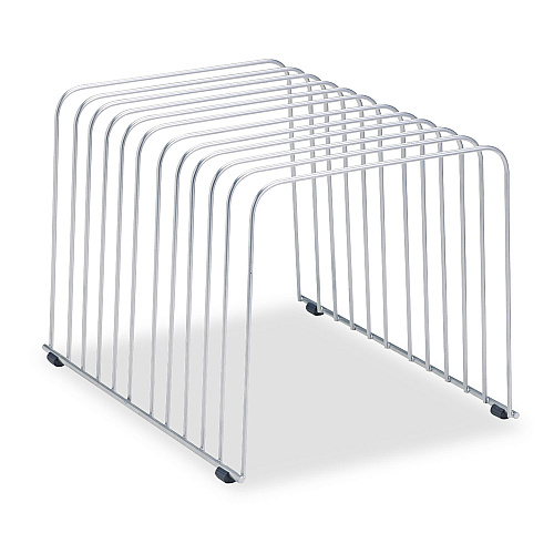 Fellowes Wire Desktop Organizer, 11 Sections, Letter to Legal Size Files, 9" x 11.38" x 8", Silver (72012)