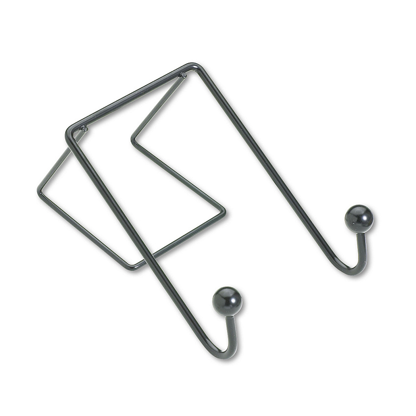 Fellowes Partition Additions Wire Double-Garment Hook, 4 x 5.13 x 6, Over-the Panel Mount,  Black (75510)