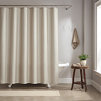 Host & Home Poly Shower Curtain Set 72x72 Damask Almond Milk - Case Of 12 (SCSETD-7272-BG)