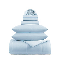 Family Essentials Bed In Bag 7pc Set - King - Blue - Case Of 6 Sets (BIAB-KG-BL)