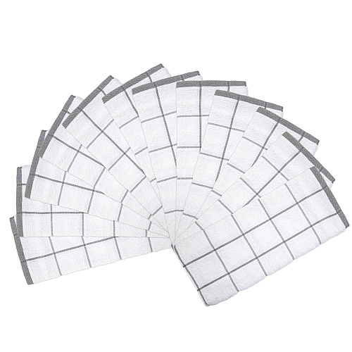 Cooks Linen Kitchen Towel 15x25 Grey - Pack Of 12 (KT-GREY)