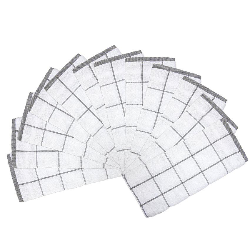 Cooks Linen Kitchen Towel 15x25 Grey - Pack Of 12 (KT-GREY)