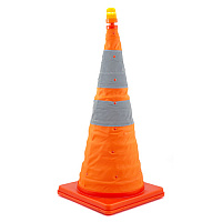 Collapsible Safety Cone, Orange W/reflective Collars, 28" High - 1 Each (TCF28DW-REF-46)