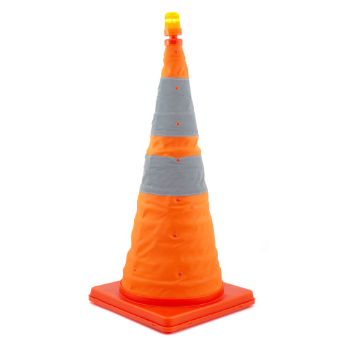 Collapsible Safety Cone, Orange W/reflective Collars, 28" High - 1 Each (TCF28DW-REF-46)