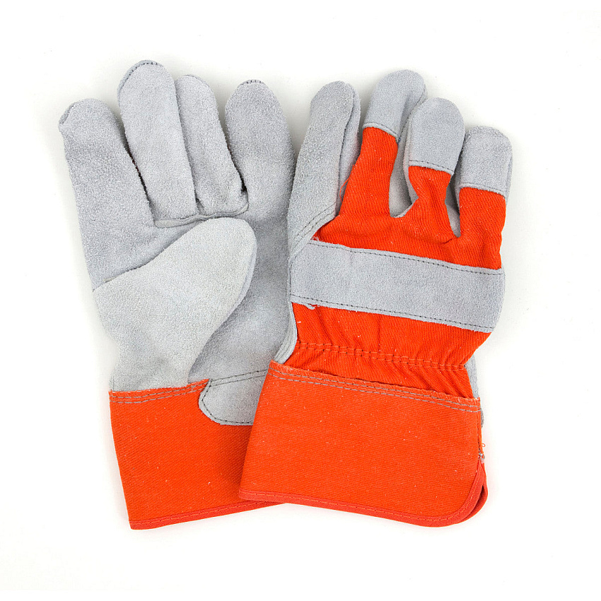Proworks Select Leather Double Palm Gloves, Orange Split Cowhide, Rubberized Safety Cuff, Reinforced Palm & Fingers, X-large, Bag 12 Pairs, Case 10 Bags (GWLPSGX)