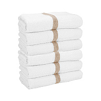 Power Gym Bath Towel 22x44 Beige Stripe, Case Of 60 (PWR-2244-6BGCS-CS)