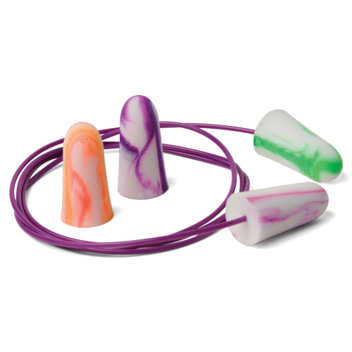 Moldex Sparkplug Corded Disposable Earplugs, Nrr 33, Hi Vis Colors, One Size - Box Of 100 (6654)