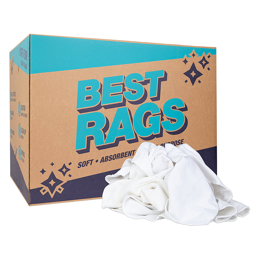 Rw80 Flannel Reclaimed Rags White - 50lb Box (R-W80-50)