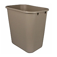 Rectangular Soft-sided Plastic Wastebasket, 28 Quart, No Pinchm Design, Seamless, Durable Molded Polyethylene, Beige, Case Of 12 (7702-15)