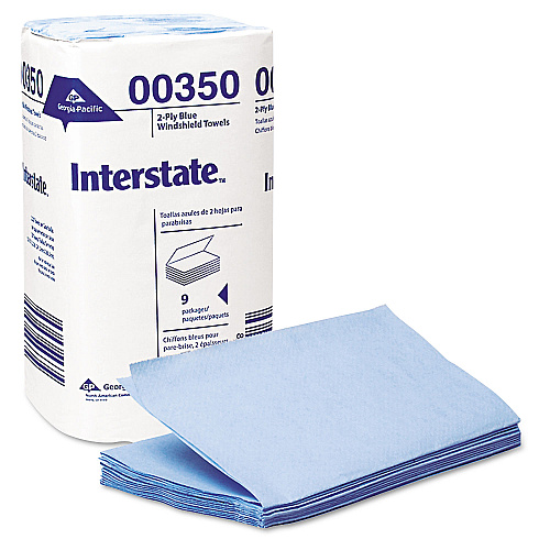 Georgia Pacific Professional Two-Ply Singlefold Auto Care Paper Wipers, 9.5 x 10.5, Blue, 250/Pack, 9 Packs/Carton (00350)