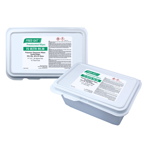 Free-sat Ultimate 9 ×9 Cleanroom Wipes, 30/tub, 12tubs/cs, Case Of 12 Tubs (FS-ULT70-99.30)