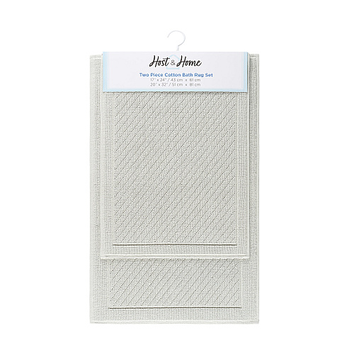 Host & Home Cotton 2pc Bath Mat Set 17x24/20x32 - Light Gray - Case Of 4 Sets (HH-BM-2PK-GY)