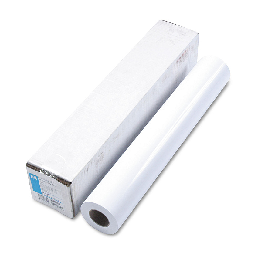 HP DesignJet Large Format Paper for Inkjet Prints, 7 mil, 24" x 100 ft, Gloss White (Q6574A)
