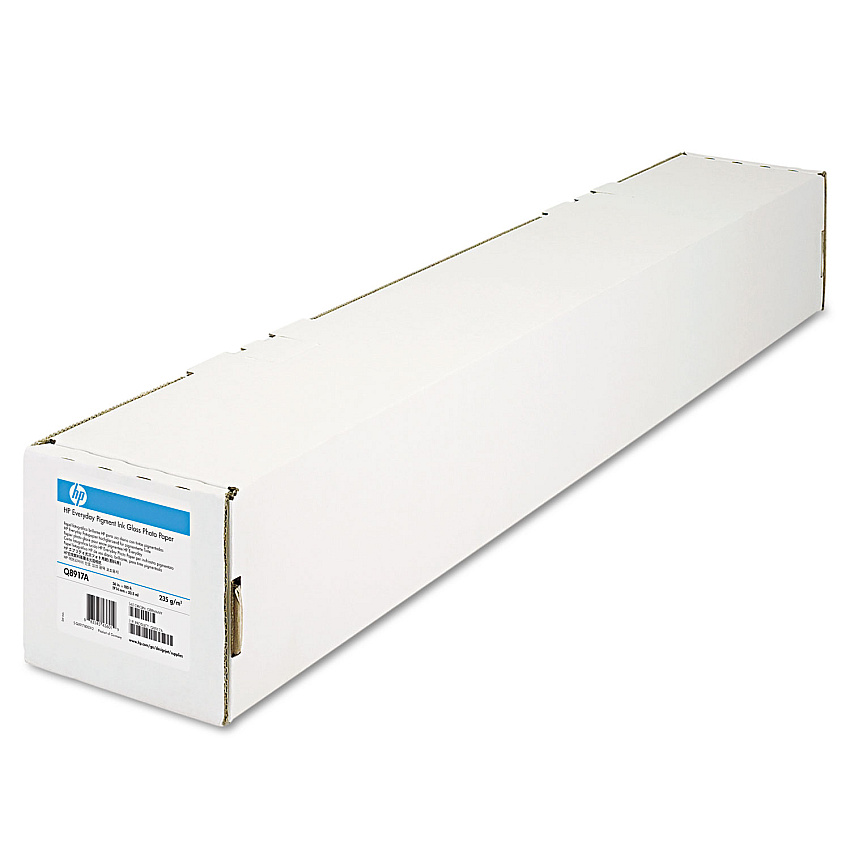 HP Everyday Pigment Ink Photo Paper Roll, 9.1 mil, 36" x 100 ft, Glossy White (Q8917A)