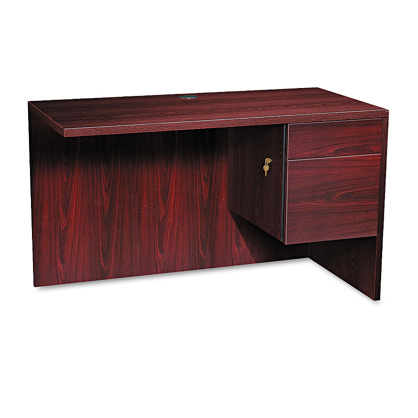 HON 10500 Series L Workstation Return, 3/4 Height Right Ped, 48w x 24d x 29.5h, Mahogany 29.5" Height x 48" Width x 24" Depth - 2 x Box, File Drawer(s) - Flat Edge (10515RNN)