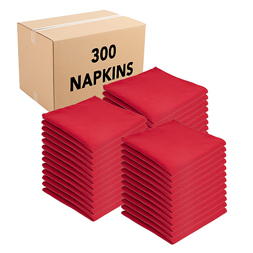 Mariposa Poly Spun Napkin 20x20 Red - Case Of 300 (NAP-R-SPUN-CS)