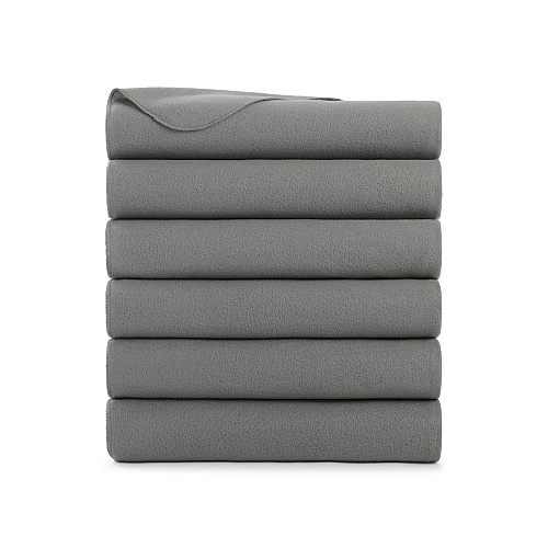 Cozy Soft Polar Fleece Throw Blanket 50x60 Grey - Pack Of 6 (P-FCPL-6PK-GY)