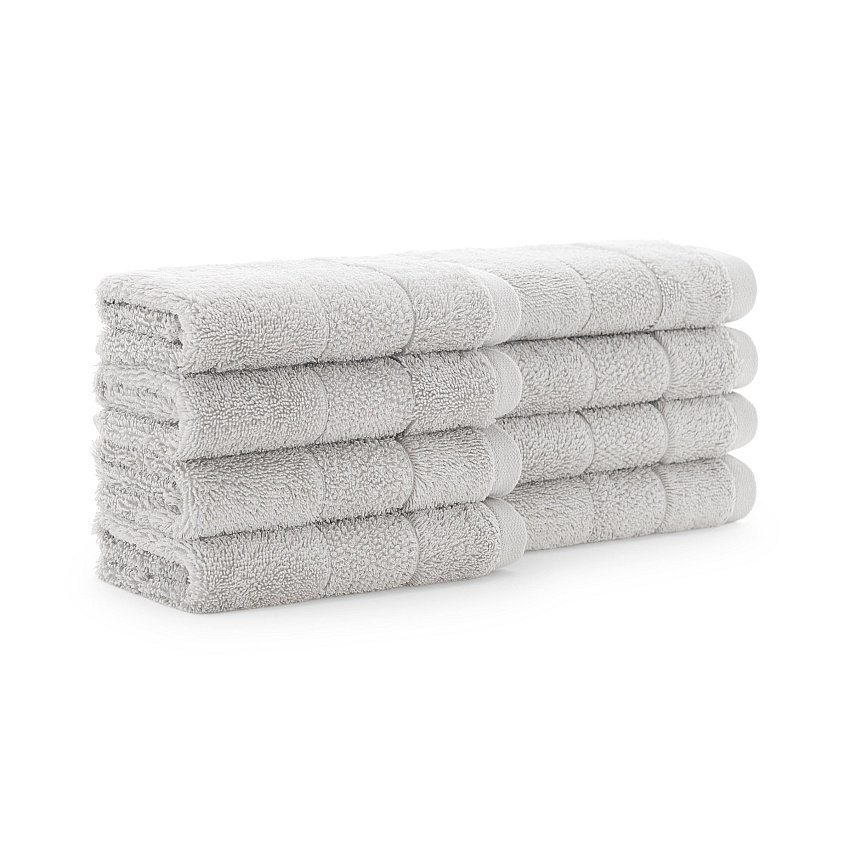 Aston & Arden Turkish Solid Washcloth 13x13 Gray - Pack Of 8 (WC-TS-1313-1.75-GRY)