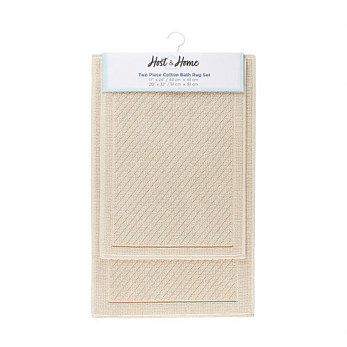 Host & Home Cotton Bath Mat Set 17x24/20x32 - Almond Milk - 2pc Set (P-HH-BM-2PK-BG)