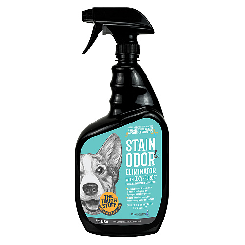 Tough Stuff 3-in-1 Enzymatic Pet Stain & Odor Eliminator With Peroxide - Carpet, Upholstery & Hard Floor Cleaner - 32 Oz Spray Bottle (32OXYNTP)