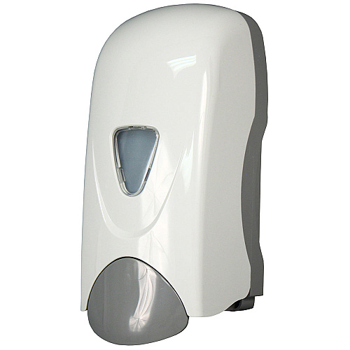 Foam-eeze Foam Soap Dispenser With Refillable Bottle, 1000ml Capacity, Push Bar Design, White & Gray, Case Of 12 (9325)