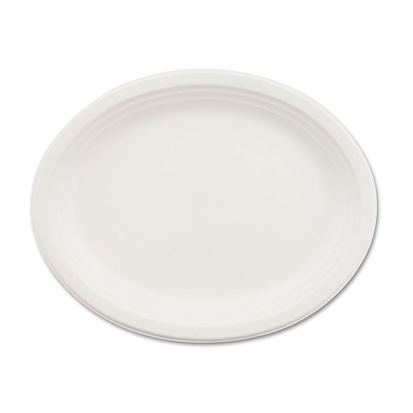 Chinet Classic Paper Dinnerware, Platter, 9.75 x 12.5, White, 500/Carton (21257CT)