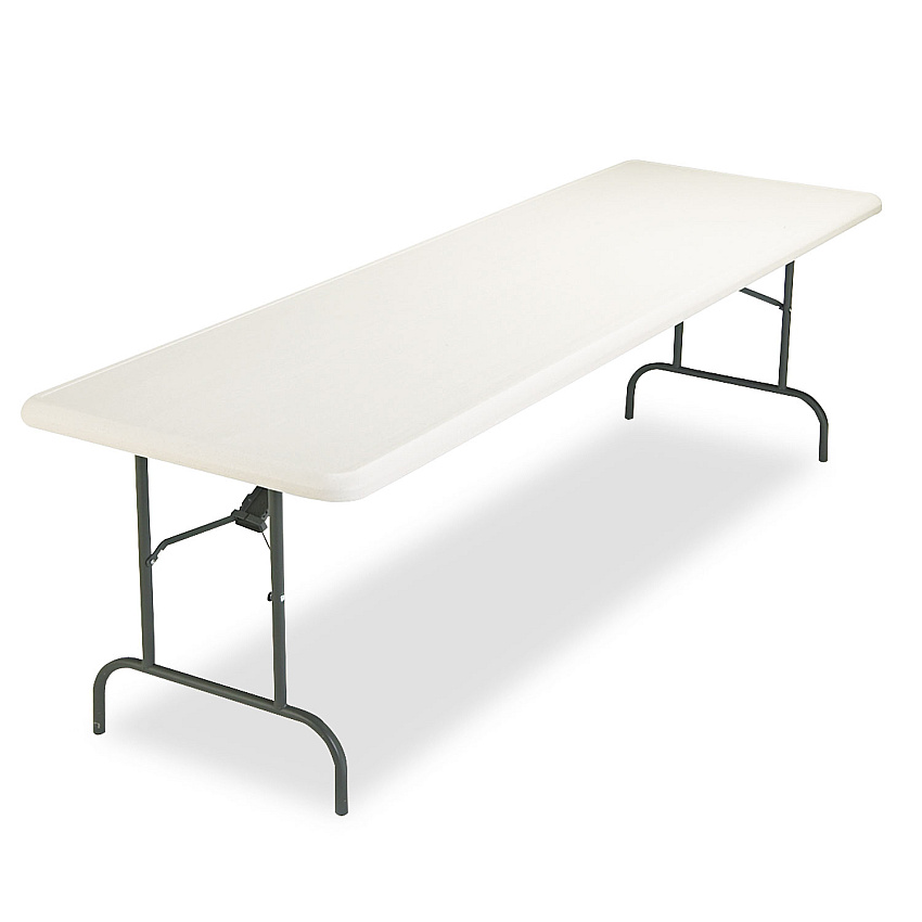 Iceberg IndestrucTable Industrial Folding Table, Rectangular, 96" x 30" x 29", Platinum (65233)