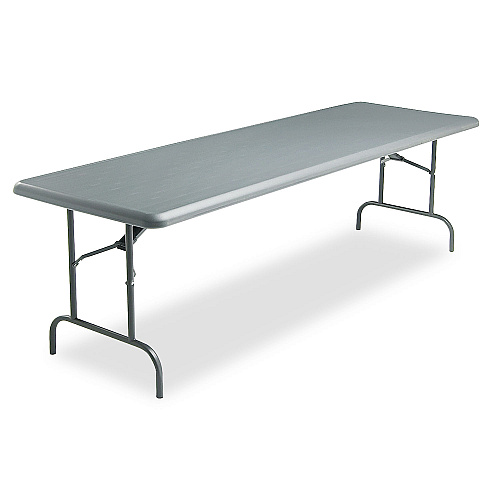 Iceberg IndestrucTable Industrial Folding Table, Rectangular, 96" x 30" x 29", Charcoal (65237)