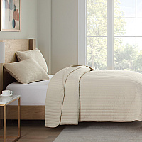 Host & Home Brushed Microfiber Quilt Set - King, Taupe - Case Of 4 (MFQT-KSET-TP)