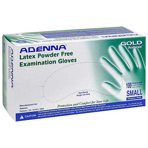 Gold Latex Powder Free 6 Mil Exam Gloves White Sm, Case Of 1000 (GLD262)