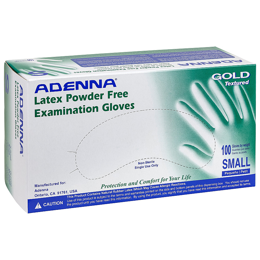 Gold Latex Powder Free 6 Mil Exam Gloves White Sm, Case Of 1000 (GLD262)