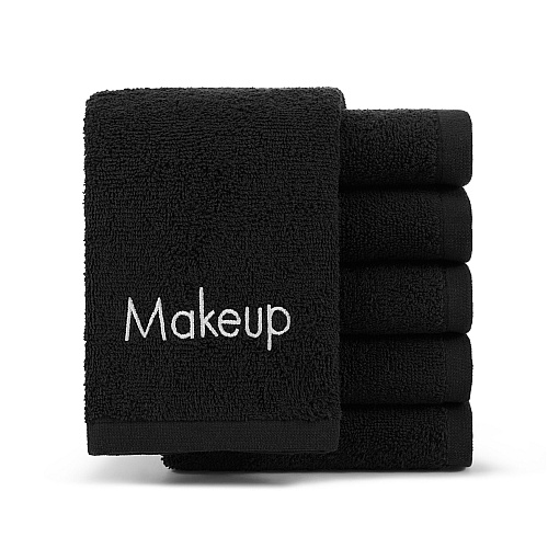 Cotton Makeup Washcloth 13x13 Black - Pack Of 6 (MAKEUP-13X13)