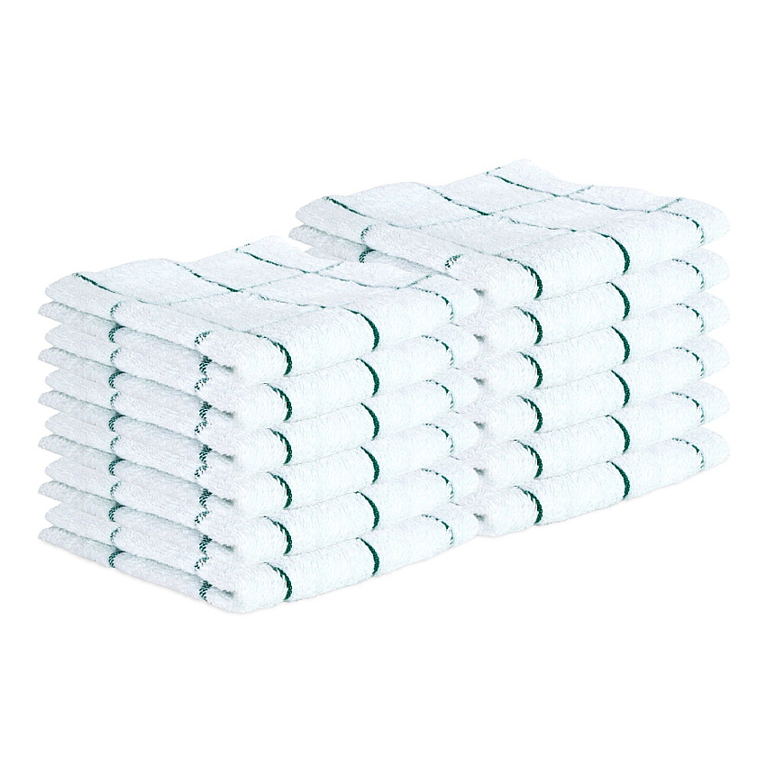 Cooks Linen Dishcloth 12x12 Green - Pack Of 12 (DISH-GREEN)