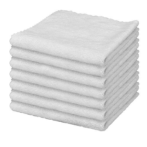 Microfiber Cloths Seamless 185 Gsm White 16x16 15 Dz/cs, Pack Of 12 (MFCEL1851616WH)