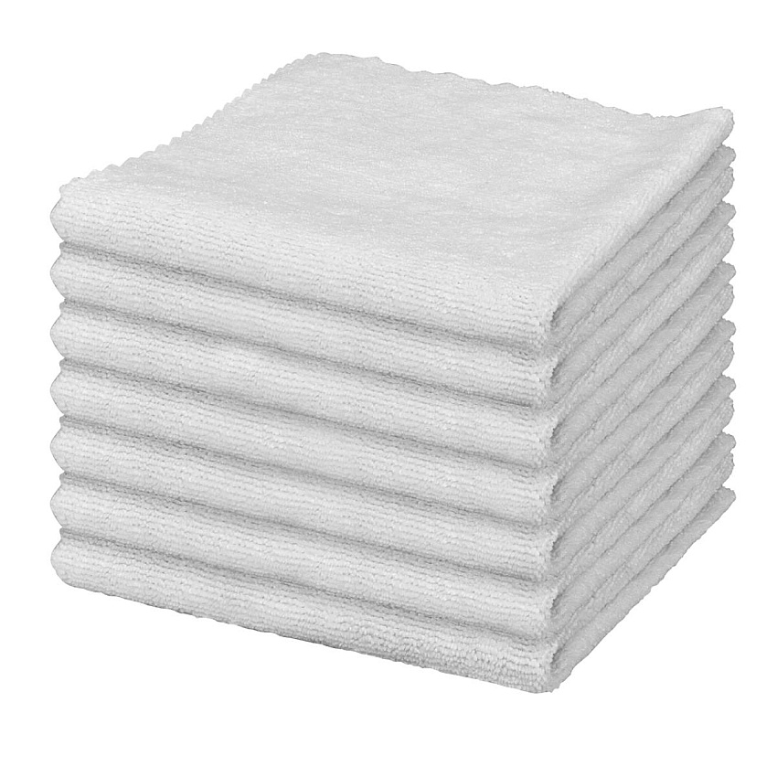Microfiber Cloths Seamless 185 Gsm White 16x16 15 Dz/cs, Pack Of 12 (MFCEL1851616WH)