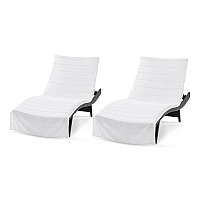 Las Rayas Chaise Cover 30x85 White - Case Of 12 (CC-HS3085-WH-CS)