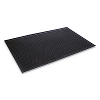 Crown Mats Crown-Tred Indoor/Outdoor Scraper Mat, Black Loop-Twist Ribbed Rubber Surface, 35.5" x 59.5" (TD0035BK)