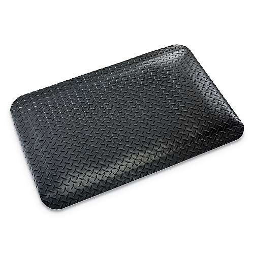 Crown Mats Industrial Deck Plate Anti-Fatigue Mat, Vinyl, 36 x 60, Black (CD0035DB)
