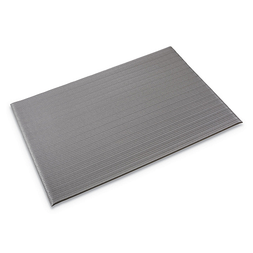 Crown Mats Ribbed Vinyl Anti-Fatigue Mat, Rectangular, Gray Ribbed Surface, 27" x 36" (FJS736GY)