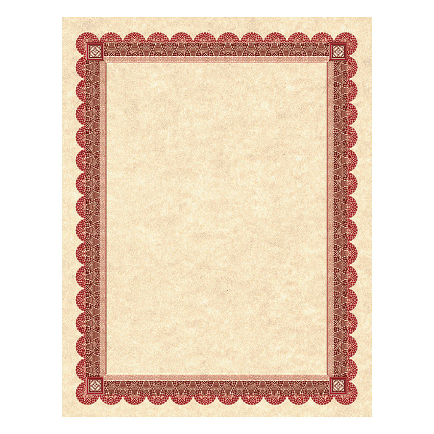Southworth Parchment Certificates, Academic, 8.5 x 11, Copper with Red/Brown Border, 25/Pack (CT5R)