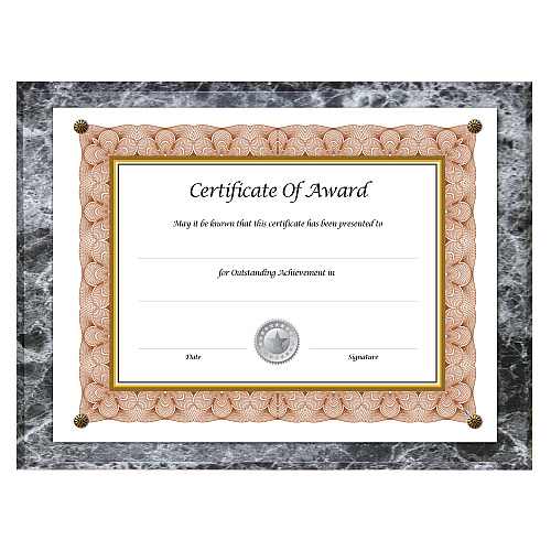 NuDell Award-A-Plaque Document Holder, Acrylic/Plastic, 10.5 x 13, Black (18815M)