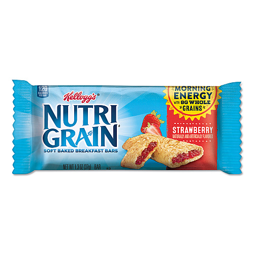 Kellogg's Nutri-Grain Soft Baked Breakfast Bars, Strawberry, Indv Wrapped 1.3 oz Bar, 16/Box (35945)