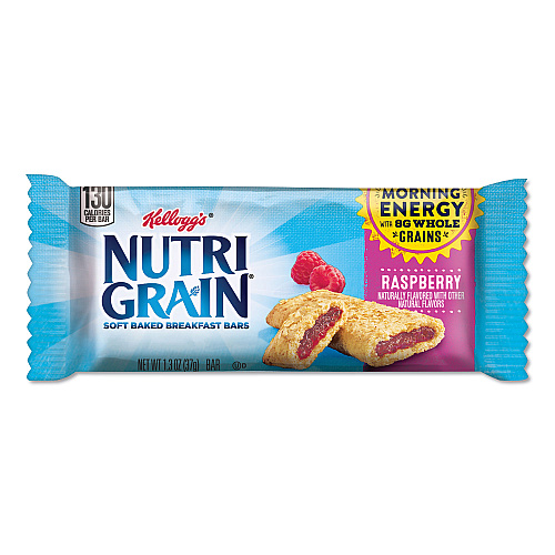 Kellogg's Nutri-Grain Soft Baked Breakfast Bars, Raspberry, Indv Wrapped 1.3 oz Bar, 16/Box (35845)