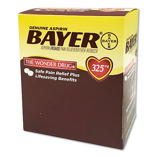 Bayer Aspirin Tablets, Two-Pack, 50 Packs/Box (BXBG50)