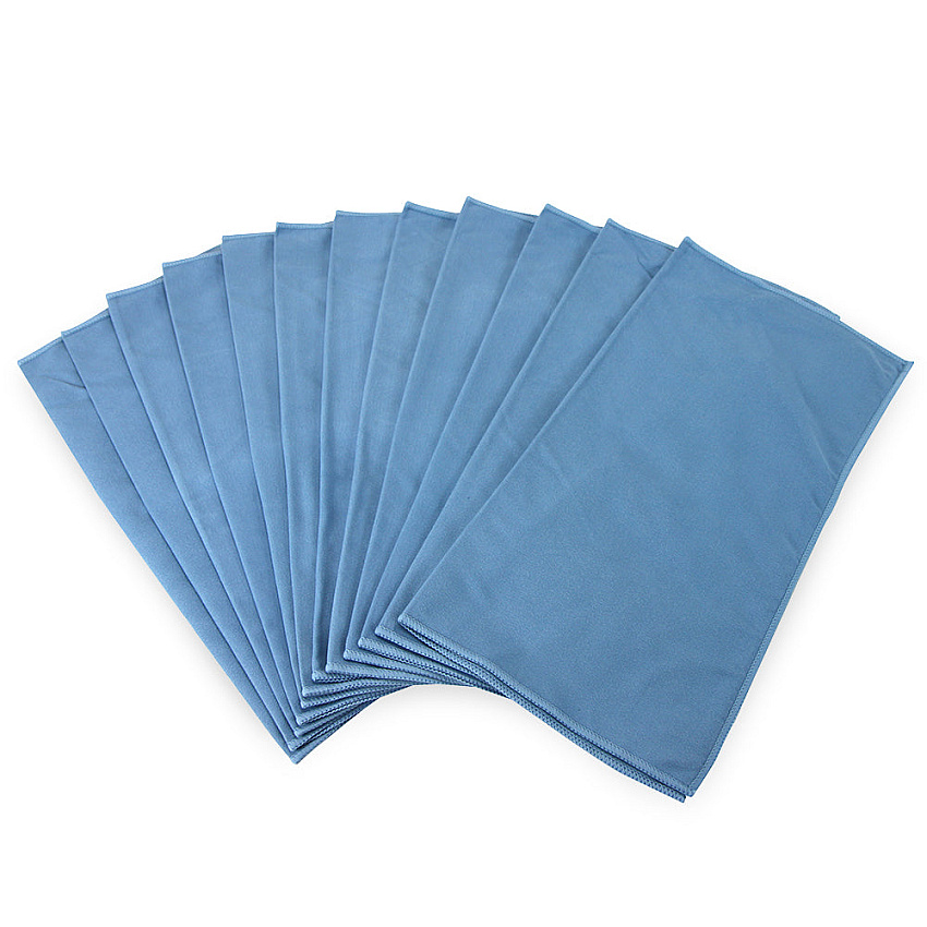 Microfiber Cloths Suede 200 Gsm Blue 16x16 18 Dz/cs, Pack Of 12 (MFCSU2001616BL)