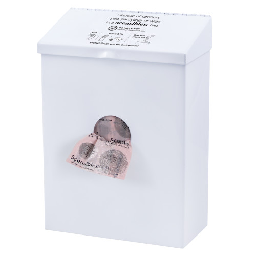 Scensibles Combination Receptacle Dispenser, White Metal, 11"x8"x4", 1 Each, 10/cs (CDWM)