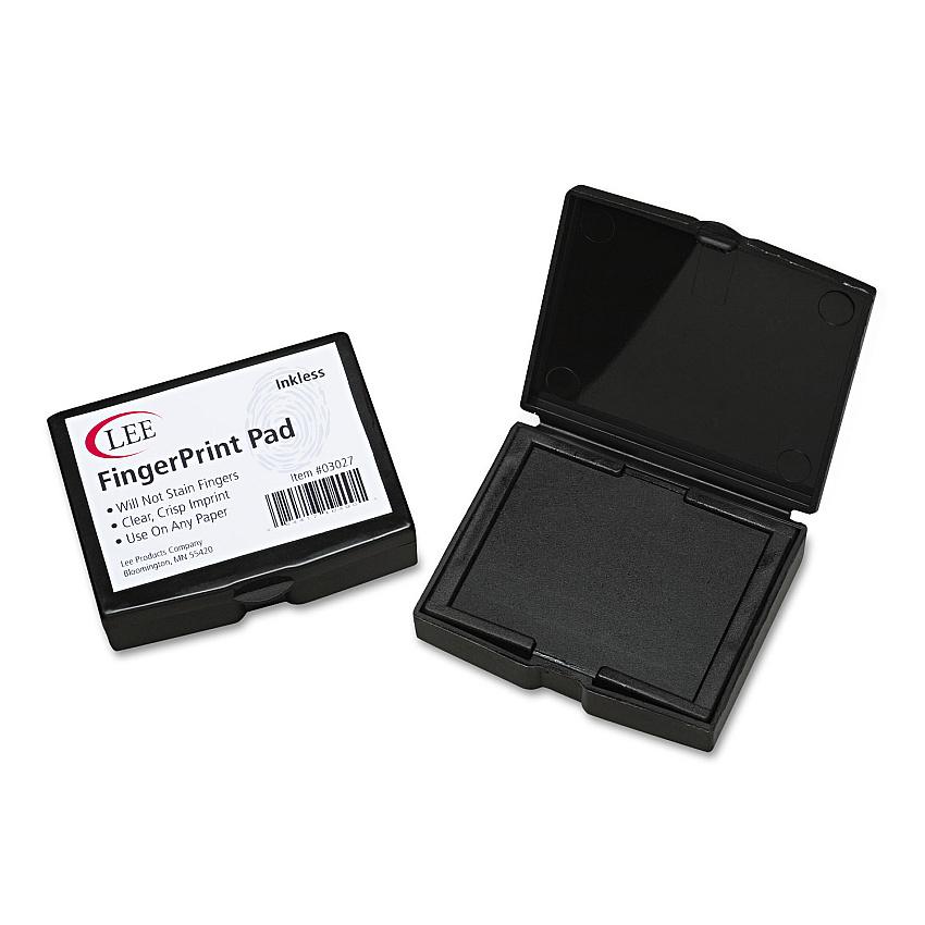 LEE Inkless Fingerprint Pad, 2.25" x 1.75", Black (03027)