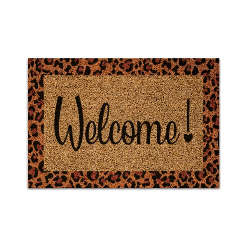 Coir Rug - Welcome Cheetah - 24x36, 1 Each (P-COIR2436MC-WC)